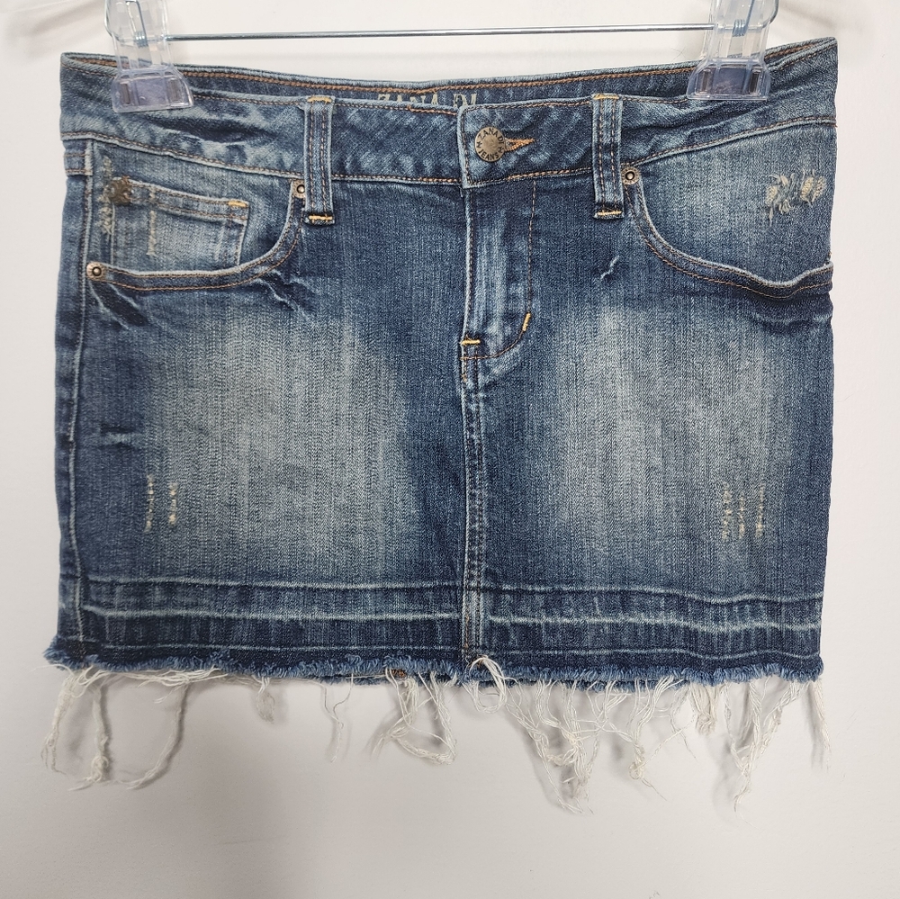 Zanadi‎ Distressed Beaded Boho Mini Skirt 7